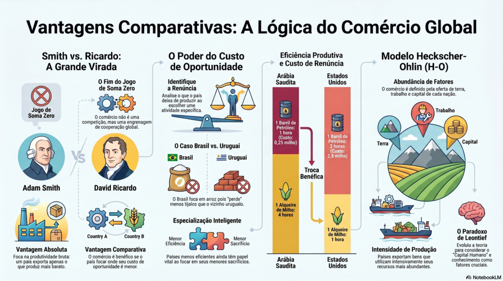 O que são vantagens comparativas mapa mental