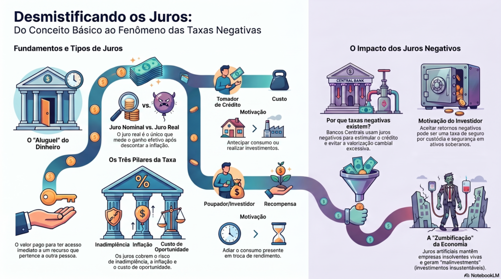 o que é juro mapa mental/o que é juro negativo/malinvestments