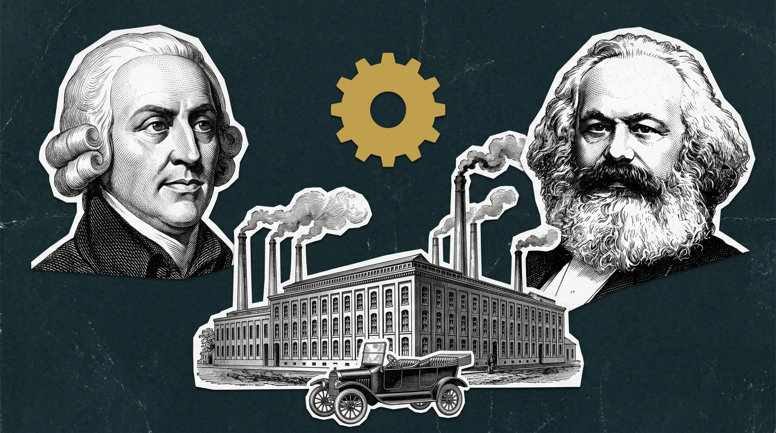 representação visual de marx e smith sobre o que e o capitalismo